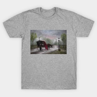 Oil Painting Victorian Era Horse Buggy T-Shirt